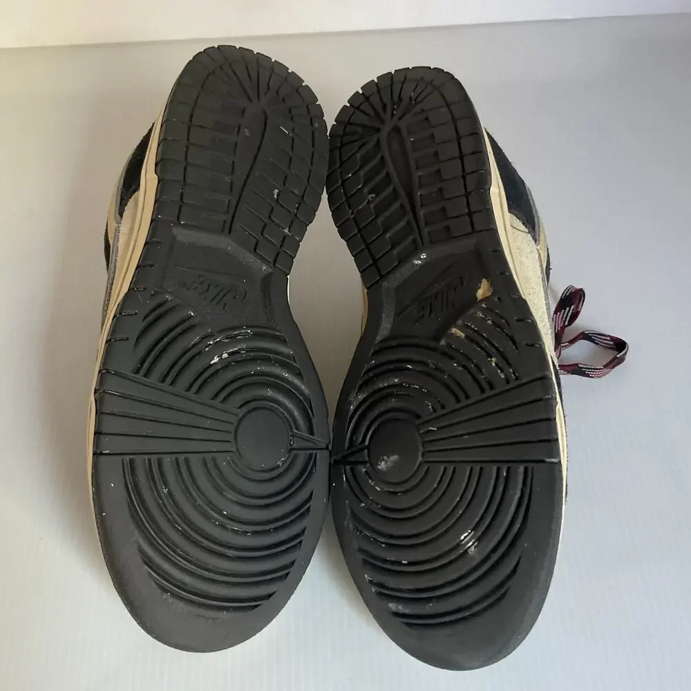 Nike Dunk Low Black Sail Suede Leather Sneakers Women’s 5 Youth 3.5